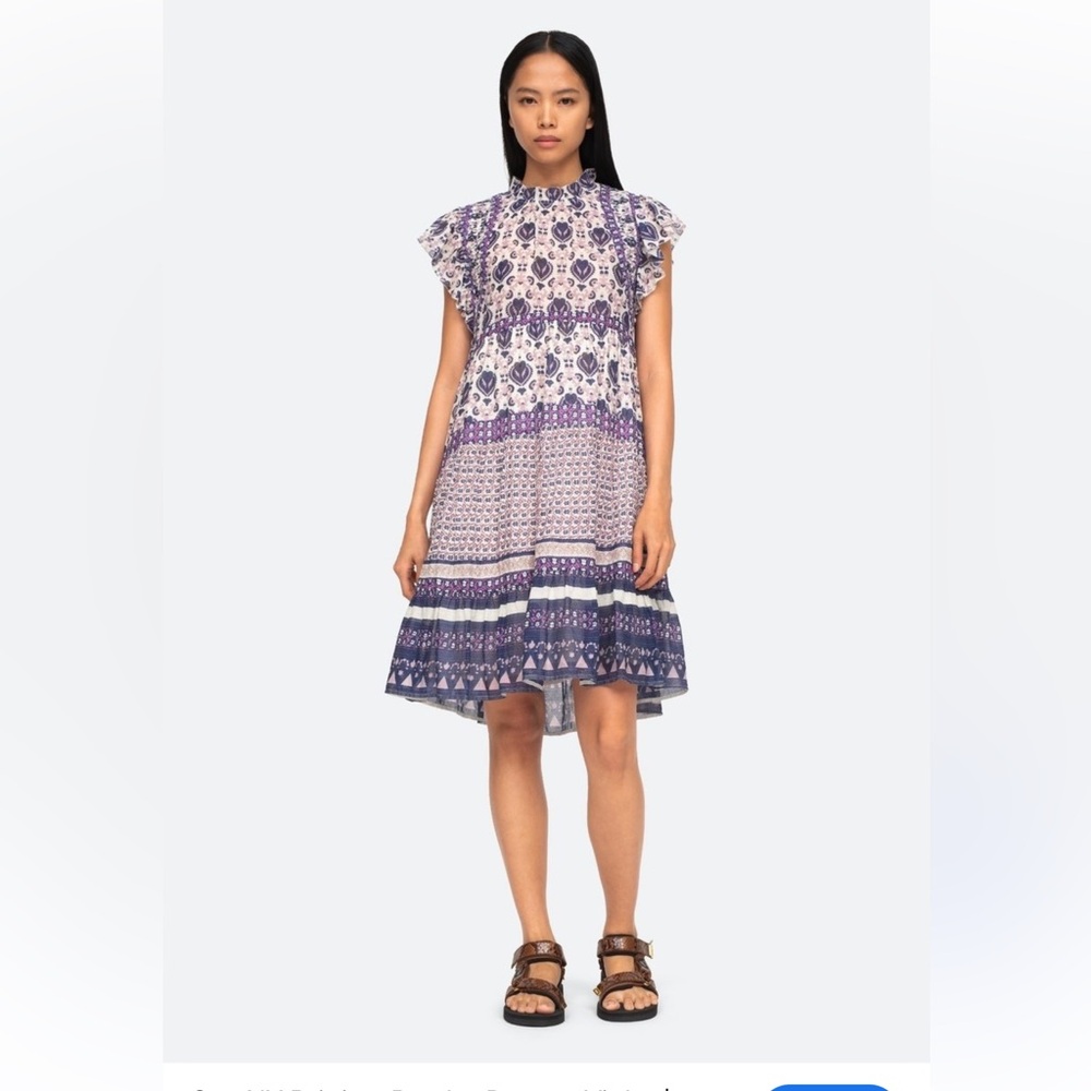 Sea New York Purple and White Printed Midi Dress
